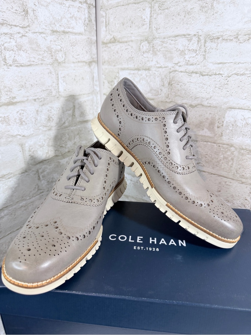 Cole Haan $150 Zero Gravity Gray Wingtip Oxford Shoes Men’s Size 8.5 — NIB